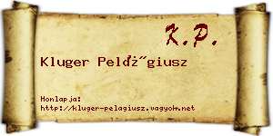 Kluger Pelágiusz névjegykártya